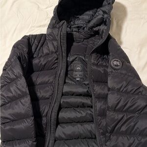 Canada Goose Men's Black Hooded Lightweight Puffer Jacket